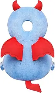 Baby Head Protector Backpack, Baby Head Protector, Devil-Shaped Cotton Stuffed Head Protection Backpack with Chest Strap Breathable Adjustable Head Protector for Baby Walking