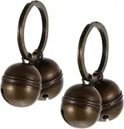 PERSELOSO 2Sets Pet Collar Bells Loud Key Ring Bell DIY Accessories for Dogs and Cats Retro Copper Design for Key Chains Pet Decoration