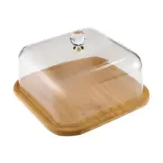 Cake Stand with Lid Square Cheese Board with Cover for Salad Gifts Birthday