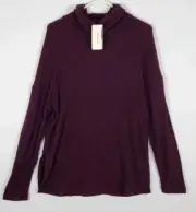 Sanctuary Women's Find Me Funnel Neck Lounging Tunic Purple Sweater Size S Small