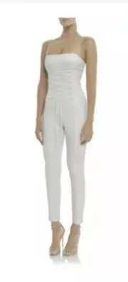 BNWT MISHA COLLECTION IVORY VALENTINA PANTSUIT - SIZE 12 RRP $380) JUMPSUIT