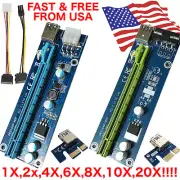 Lot V006C Riser PCIE 1X 16X Powered GPU Adapter USB Cable SATA Molex 6-pin USA