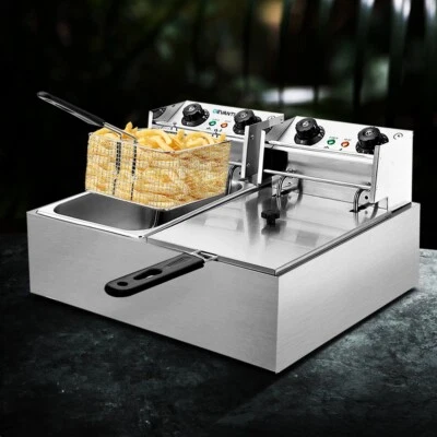 Devanti Electric Commercial Deep Fryer Twin Frying Basket Chip Cooker New