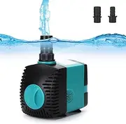 Submersible Pump, 600L/H 10W Quiet Water Pump, Mini Aquarium Submersible Water Pump, Pond Pump with two Diameter Nozzles, Adjustable Water Pump for Gardening, Wigwams, Fish Tanks, Gardens, Fountains