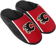 NHL Calgary Flames Men's Mesh Logo Slide Slipper, Red, Large (11-12)