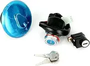 TAHYUI 1 Set For S&uzuki GN 125 125cc Motorcycle Ignition Switch 6 Wire Fuel Gas Tank Cap Cover Steering Lock