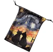 Tarot Card Pouch, 13x18cm Drawstring Dice Storage Bag, Deck Protective Case, Jewelry Carrying Pouch for Tarot Enthusiasts Hand, F, Refer to description, Unisex