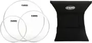 Evans G1 Clear 3-piece Tom Pack - 10/12/16 inch + Evans EQPAD Value Bundle