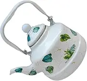 SOLUSTRE Vintage Enamel Kettle Convenient Stovetop Teapot with Comfortable Handle for Home Dorm and Tea House Use for Brewing Hot Water and Relaxing Moments