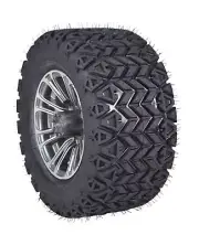 MASSFX SL 20x10-10 Front/Rear Golf Cart Tire, QUAKE GM Grey Wheel 10x7 4/101.6