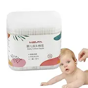 Baby Cotton Swabs,Soft Double Tipped Baby Safe Tips with Storage Box | Portable Beauty Tool for Ear Nose Clean, Wood Sticks