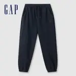 【GAP】男裝 LOGO束口抽繩鬆緊棉褲-黑色(637701)