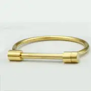 Men's 7" Stainless Steel,Round Bangle.Bracelet Gold plated*Box