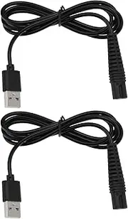EMSea 2PCS Wet Dry Shaver USB Power Charger Cable Replacement Compatible with Braun Series 3 310 320 330 350 390CC Series Shaver Razor