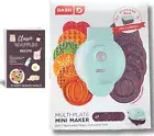Mini Waffle Maker with 7 Removable Plates-Includes Storage container with Recipe