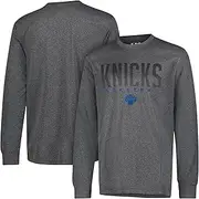 UNK NBA Men's T-Shirt Athletic Quick Dry Long Sleeve Tee Shirt, Charcoal