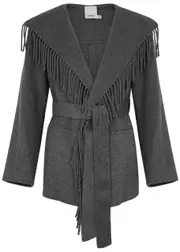 Jonathan Simkhai Rowen Fringed Wool-blend Jacket - Grey - S S