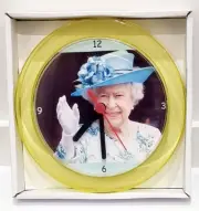 Queen Elizabeth 7" Gold novelty wall/desk clock Brand New Royals