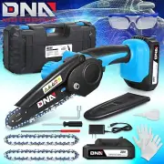 6-inch Electric Cordless Chain Saw Mini Handheld Chainsaw w/2 20V Batteries Blue