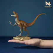 Atrociraptor Brass Dinosaur Statue Model Collectible Display 5.5in Height