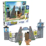 Tile Town Jurassic World Dino Escape Magnetic Building Set and Figures, Ages 3+