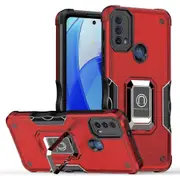 Case for Moto E30 Shockproof Magnetic With Ring Holder - Red