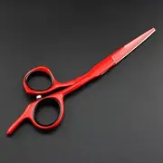 Barber Hair Cutting, 6 Inch Professional 440 Steel Red Cutting Barber Haircut Scissor Shears Hairdressing