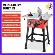 Baumr-AG 2000W 254mm Corded Table Saw with Stand, Laser Guide