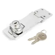 Home Office Drawer Locking Hasp Door Latch Lock Catch 4 Inch Long w 2 Keys