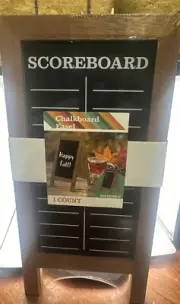 Scoreboard & Blank Side Tabletop Chalkboard Easel w/Dark Finish Wood Frame 13.5"
