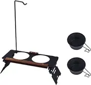 Raised Dog Bowl Stand | Portable Tall Dog Bowl Stand with Lamp Rack,Cat Dishes for Camping Car Mountaineering Travel Outdoor Indoor Use