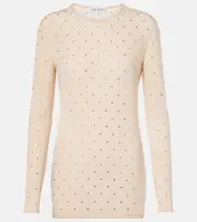 [Rabanne] Rabanne Crystal-embellished semi-sheer top AU 16 beige