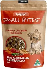 Tidbits Small Bites Real Australian Kangaroo Puppy Treats 180g - All Natural, Oven Baked Dog Biscuits