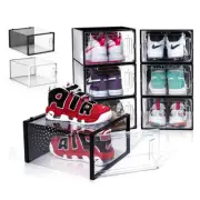6 X Large Stackable Magnetic Shoe Storage Box Organizer Sneaker Case Container