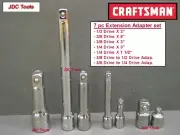 Craftsman 7 pc Extension Adapter Set Polished 1/2 3/8 1/4 - NEW 11 6 21 20 5 8 9