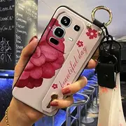 Phone Case Compatible with infinix Note50 4G/Note50 Pro 4G/X6858, Soft case Flower Durable Dirt-Resistant Wristband Anti-Knock Waterproof Ring
