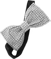 [CATIEBYE] Men's Pre-tied Bow Tie Rhinestones Sequin Bow Tie for Wedding Groom's Design