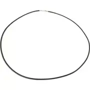 Black Leather Necklace Sterling Silver Clasp 18 in Cord