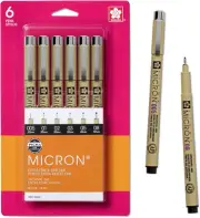 Pigma Micron Fineliner Pens - Archival Black Ink Pens - for Writing or Drawing -