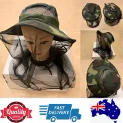2pcs Outdoor Fishing Cap Anti Mosquito Beekeeping Mesh Hat,Camouflage,AU Stock