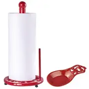 Decorative Paper Towel Holder Stand and Vintage Cast Iron Spoon Rest, Easy One-H
