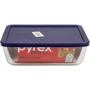 Pyrex Simply Store 11 Cup Rectangle Storage Dish with Blue Lid