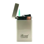 Broad Silver Jet Lighter Metal Flip Top Windproof Fluid Refillable 1