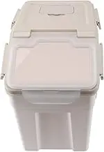Airtight Rice Container, 11.3kg Rice Dispenser with Measuring Cup, Thickened PP Grain Storage Bins for Rice Flour Grains, Beige (25kg / 55.1lb)