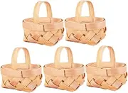 Toyvian 5pcs Mini Woven Baskets for Home Decor Small Handmade Storage Baskets for Fruits Vegetables Jewelry and More for Organizing and Decorative Use