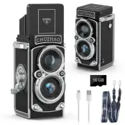 Vintage Mini Digital Camera - Retro Portable Point and Shoot Small TLR Reflex...