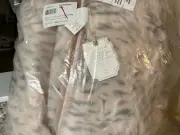 Pottery Barn Teen blush Leopard Faux Fur Large Beanbag Slipcover Only-NWT