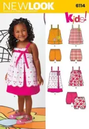 New Look Sewing Pattern 6114 Dress Top Overlay Toddler Size 1/2-4