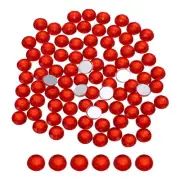 100 Pcs Flat Back Round Acrylic Rhinestones,8mm Red Crystal Rhinestones
