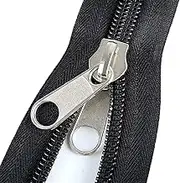 Open Ended Zip Fasteners,Coil Zippers, 1pcs 2m No. 8 Nylon Zipper With 2pcs Double -sided Pull Head, Double -sided Zipper For DIY Sewing Mosquito Net Luggage Tent (Color : Black) (Color : Black) Black